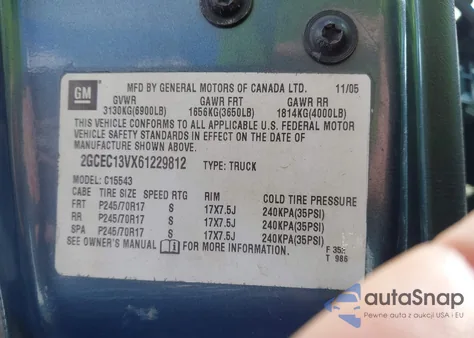 2006 Chevrolet Silverado 1500 Ls from USA, damaged, VIN 2GCEC13VX61229812